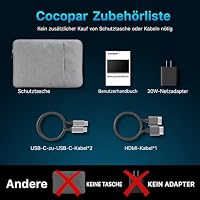 cocopar Portable Monitor 16 Zoll 2.5K QHD 110% sRGB Mobiler Bildschirm Lautsprecher HDMI USB-C Tragbarer Monitor für Laptop MacBoo Surface PC Xbox PS4/5, VESA montierbar mit Integrierter Ständer – Ansicht 7