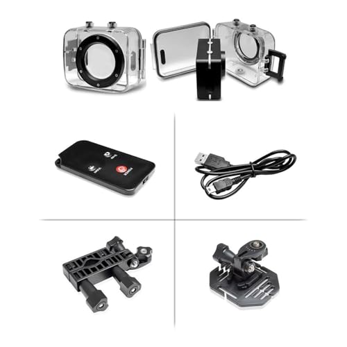 Image of Pyle Gear Pro Sports Action Camera - 1080P Full HD Waterproof Camcorder, 12MP Camera, 2.4 inch Touch Screen, USB & HDMI Ports, with Remote Control, 1500mAh Lithium Battery, Mounting Accessories (Silver)