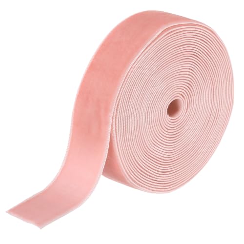 MECCANIXITY Ruban velours 1" x 5 Yard face unique Abricot