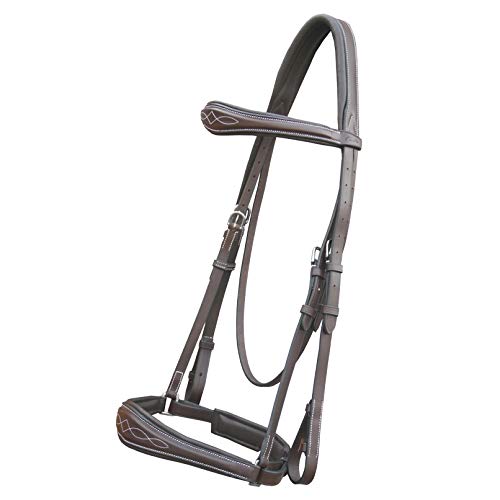 Exionpro Dressage Bridle: Soft Lining, Designer Stitching & Anatomic Shape Browband And Noseband With Web Reins #TOP1