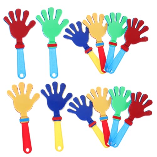TOGEVAL 12 Stück Teiliges Kunststoff Handklatscher Noisemaker Bunte Partyspielzeuge für Leicht und Sicher zum Geeignet für Kindergeburtstag und Zufällige Farbe