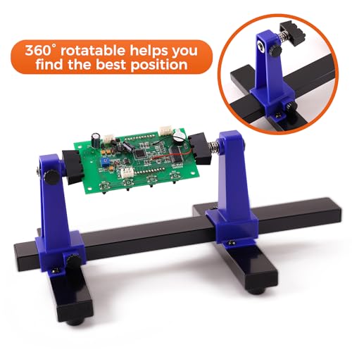 Noah Adjustable PCB Holder Circuit Board Clamp Roating Holder Tool for Soldering Desoldering, Soldering Repair Tool 360 Degree Rotation - Thumbnail 3