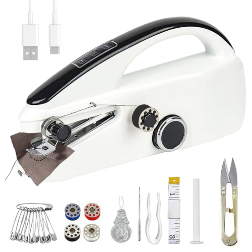 Mini MáQuina De Coser A Mano EléCtrica, PortáTil Con Accesorios De Costura, Mini MáQuina De Coser Para Principiantes, Adecuada Para Coser Ropa Y Bricolaje