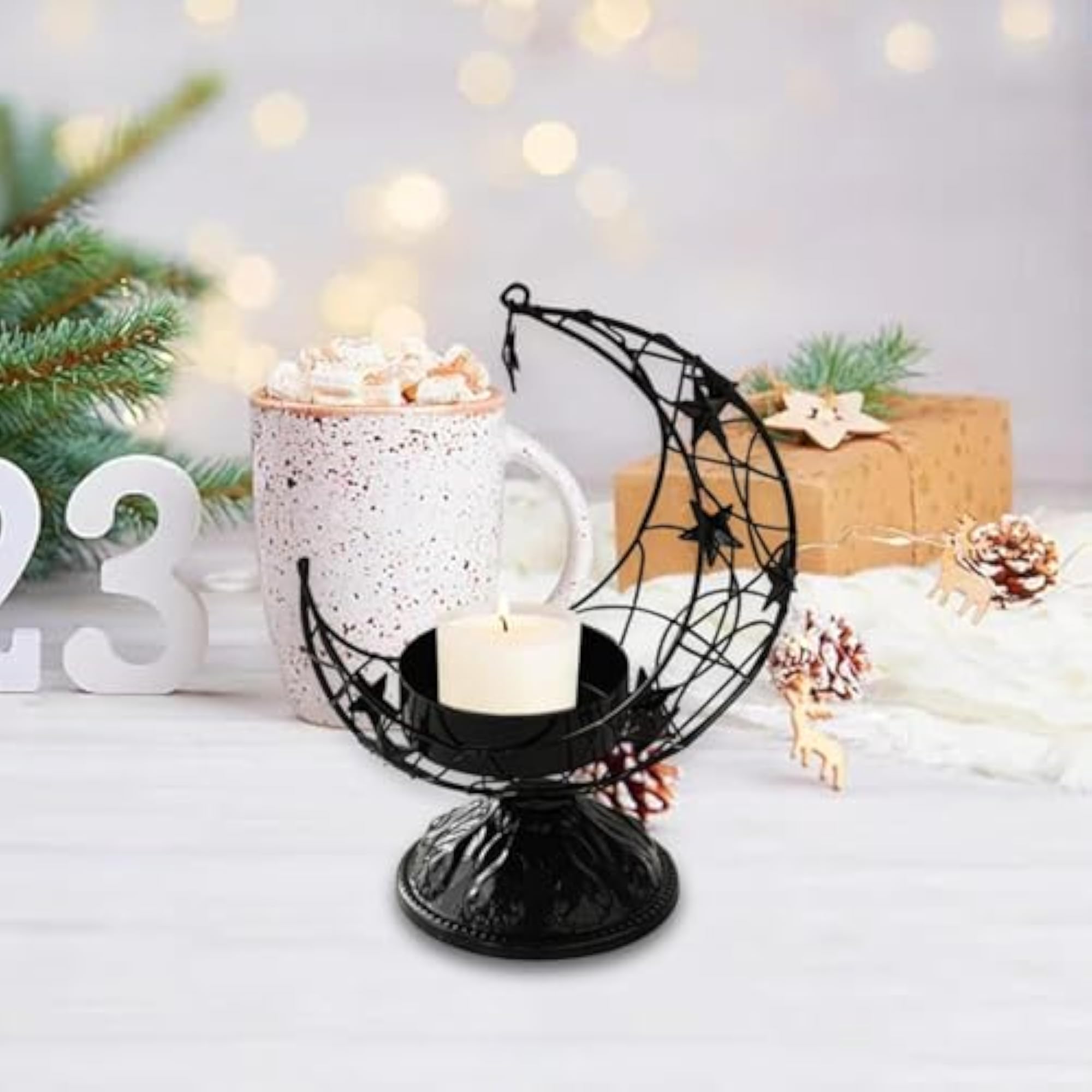 Moon Shaped Tea Light Candle Holder for Wedding Decor