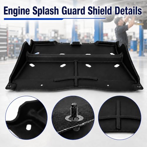Image of Engine Splash Shield ML3Z-7222-D JL3Z-7222-C Engine Splash Guard Under Cover Compatible for 2015-2024 F150 with Gasoline Engine (Not Fit for Raptor Model & 3.0L Diesel)