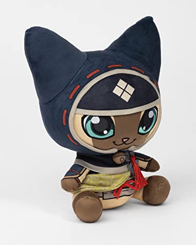 Monster Hunter Plüschfigur Kamura Palico schwarz/beige, aus zertifiziertem recyceltem Polyester, mit Hangtag.