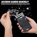 Slim Aluminum Card Holder Wallet for Men, Durable Expandable Backplate, RFID Blocking Minimalist Metal Pop Up Wallet, Holds 12+ Cards Plus Cash (Black) - Image 4