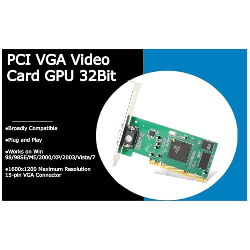 Image of KUJOBUY 8MB Graphics Card VGA PCI 32Bit for Server Industrial Computer Multi-Display for ATI Rage XL 32 Bit PCI VGA Video Card PCI-X Interface Universal Video Card for Desktop Computers