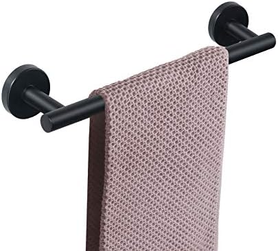 NearMoon Bathroom Towel Bar, Bath Accessories Thicken Stainless Steel Shower Towel Rack for Bathroom, Towel Holder Wall Mounted (Matte Black, 12 Inch)