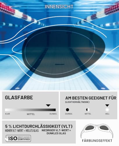 arena Spider Junior Mirror Kinderschwimmbrille, Schwimmbrille mit Verspiegelten Antibeschlag-Gläsern, UV-Schutz… – Ansicht 2