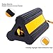 Tiousmoky Wheel Chocks Rubber Heavy Duty Trailer Wheel Chocks with Yellow Reflective Visibility Tape and Yellow Nylon Rope 8.27