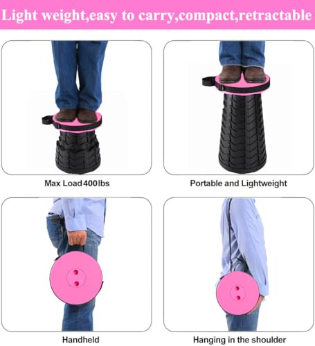 Image of Fishboy Upgraded Collapsible Stool, 400lbs Max Weight, Lightweight But Sturdy, Portable Retractable Folding Telescoping Foldable Camping Stool for Adults Outdoor Fishing Hiking BBQ