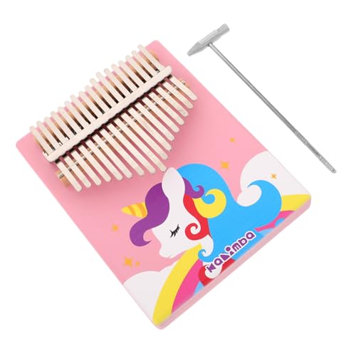 Toyvian 拇指琴 鍵 カリンバ ピンク 木製 音楽アクセサリー 携帯便利 初心