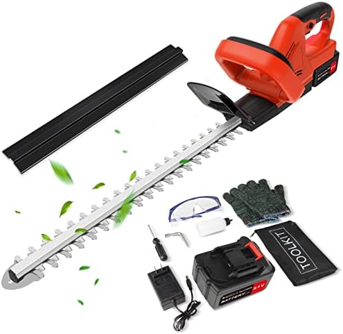 Electric Hedge Trimmer Cordless 21V 22-Inch Power Hedge Trimmers 3000mAh Battery Operated Electric Bush Trimmer, Dual Action Blade 3/5" Cut Capacity, 1500 RPM, Garden Plant Shrub Trimmer Outdoor Tools