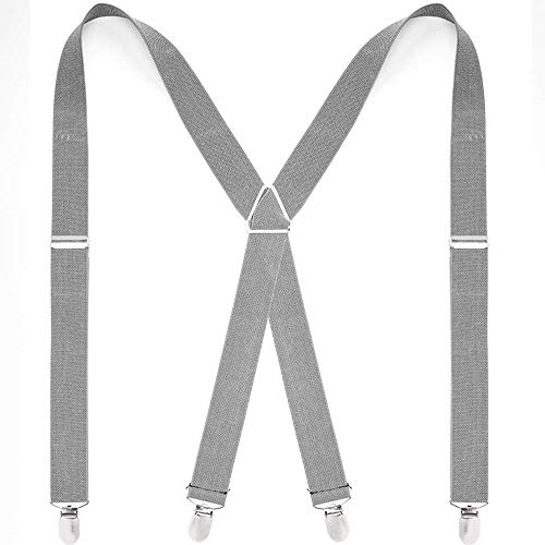 サスペンダー メンズ Mecuricy サスペンダー X型30mm 男女兼用 4クリップ 安定感のある幅広タイプ 調節可能 弾性 大き目のクリップでしっかりホールド 無地 サスペンダー レザー