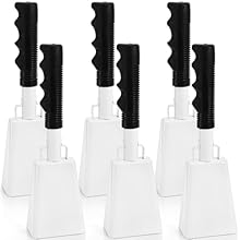 Great Value Pack: You will get 6 pack handheld cowbells measuring 10" x 3" x 2", compact and lightweight, so you can easily carry them wherever you go. Put them in your backpack and you'll always be ready to cheer and show team spirit Loud and Clear:...