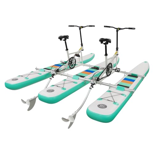 CheriMuMu 2-Person Inflatable Water Bike, Water Bicycles, Inflatable Pedal Boat for 2 Person, for Lakes, Rivers, Bays, Family Fun, Fishing & Relaxation, Portable PVC Frame with Paddles