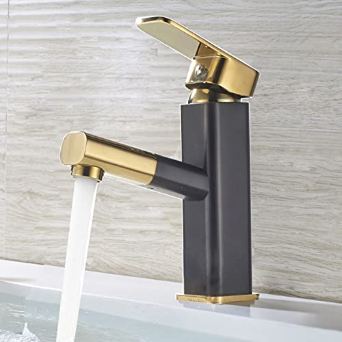 Robinet mélangeur pour lavabo salle de bain mitigeur court en laiton NBYGSC
