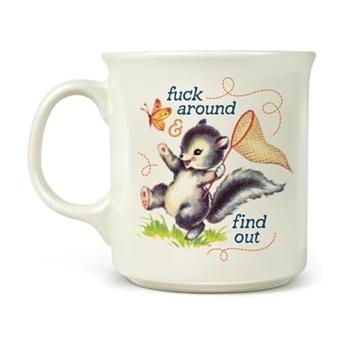 Genuine Fred FIND OUT, Say Anything Mug, 16-Ounce Ceramic Mug, Microwave and Dishwasher Safe, Double-Sided Artwork