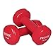 PROMIC 10 lb Hand Weights Deluxe Vinyl Coated Dumbbells (Sold in Pair) - 10 lb, Red