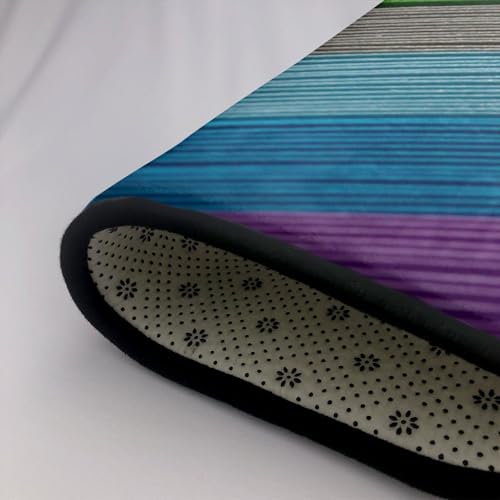Tapis de chambre lavable en machine 150 x 100 cm antidérapant et multicolore