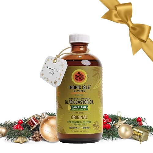 Tropic Isle Living Jamaican Black Castor Oil 8oz | Rich in Vitamin E, Omega Fatty Acids & Minerals | For Hair Growth Oil, Skin Conditioning, Eyebrows & Eyelashes, Scalp and Nail Care