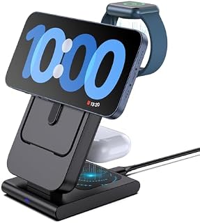 Magnetyczna ładowarka bezprzewodowa, odłączany akumulator Mag-Safe 5000 mAh, składana podstawka ładowarki Mag-safe do iPhone 15 Pro Max 14 13, do iWatch 9 8, ładowarka bezprzewodowa do Airpods Pro 2/3