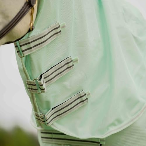 Image of Equinavia Brisk Mesh Horse Fly Sheet with Neck Coverage, UV Protection | Cool Breathable Equine Fly Sheet for Horses, Horse Turnout Sheet Against Pests, Insects and Sun Exposure, Misty Jade