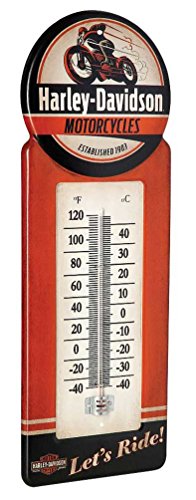 Harley-Davidson Tin Thermometer, Vintage H-D Motorcycle Metal...