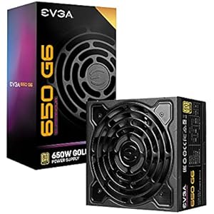 EVGA Supernova 650 G6 80 Plus Gold 750W Fully Modular Eco Mode with FDB Fan 10 Year Warranty Includes Power ON Self