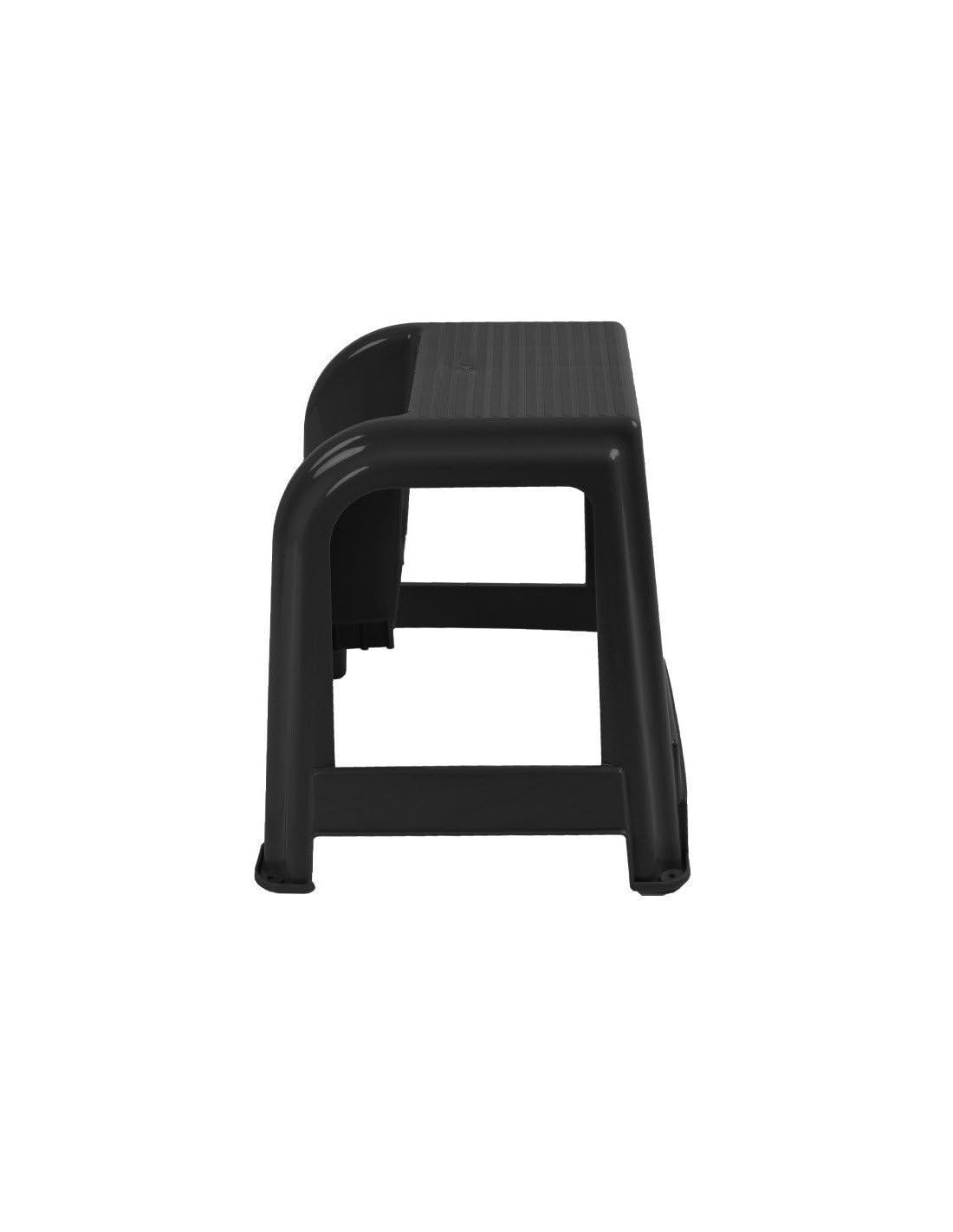 Jardin202 - Taburete con escalón de Plástico Multiusos y Resistente – Asiento Elevador Dos Peldaños | (Negro)