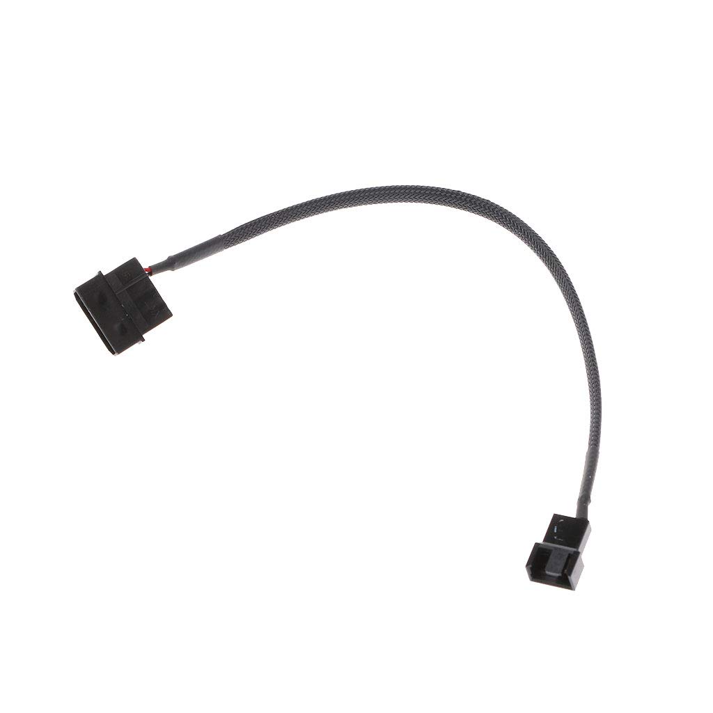 4-Pin Molex Maschio a 3-Pin/4-Pin PWM Cavo Adattatore di prolunga per Ventola con Maniche Maschio, Cavo Adattatore-Nero
