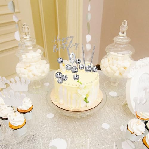 Yerliker 34 Pcs Happy Birthday Cake Toppers Decorations Birthday Candles DIY Cake Decor for Men Women Wedding Anniversary(Disco Color) by Yerliker - Image 7