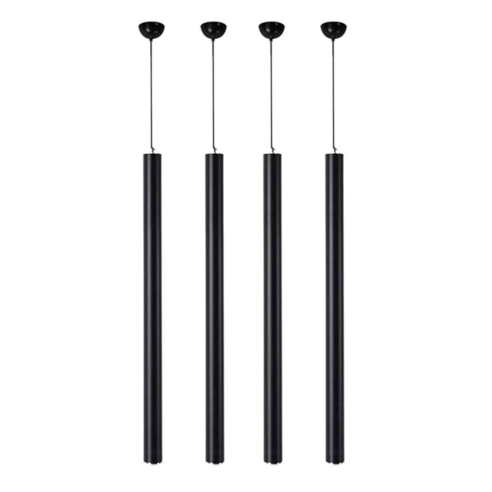 Lampe suspendue cylindrique noire en aluminium LED étanche pour entrée