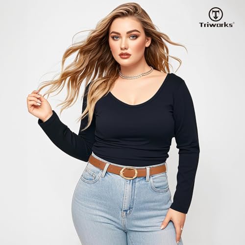Image of TRIWORKS 2 Pack Leather Belts for Women Fashion Waist Belt with Liquid Shapes Women Belt for Jeans Pants Dresses