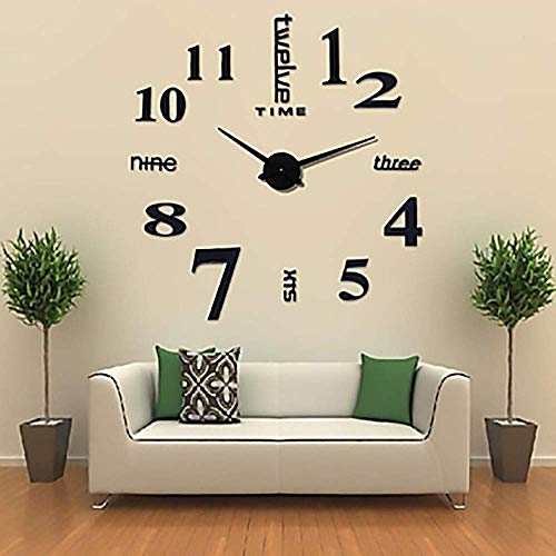 Horloge murale minimaliste 3D pour la décoration du salon familial