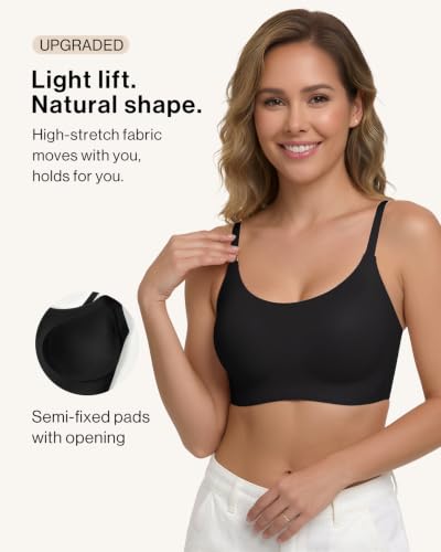 Image of Ubras Wireless Bralette Seamless T-Shirt Bra Spaghetti Strap Bra | Women, Pull On, Comfortable, Breathable, Smooth, Daily Wear
