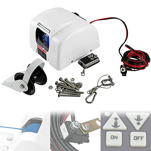 Kit salpa ancora marino con telecomando wireless, supporta fino a 11,3 kg, verricello resistente per barche da pesca e pontone