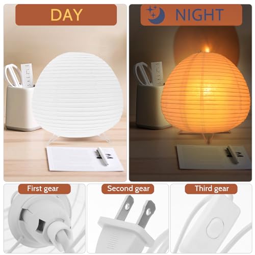 Lámpara de mesa papel suave para luz nocturna y dormitorio miniatura 7