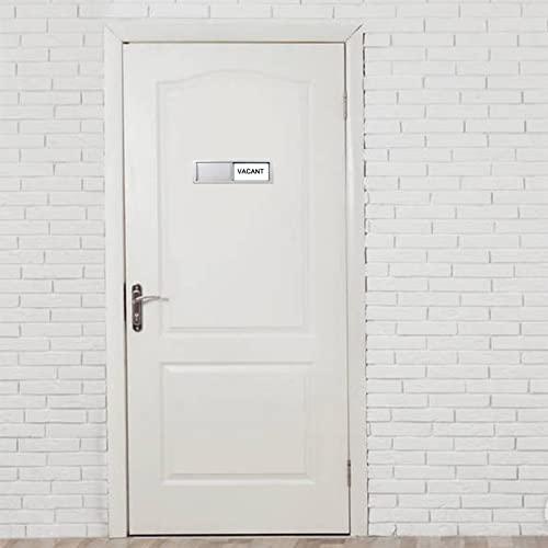 Image of Vacant Occupied Privacy Sign, Vacant Occupied Door Sign for Home Office Restroom Conference Hotels Hospital, Slider Door Indicator Tells Whether Room Vacant or Occupied, 7'' x 2''-Black&White