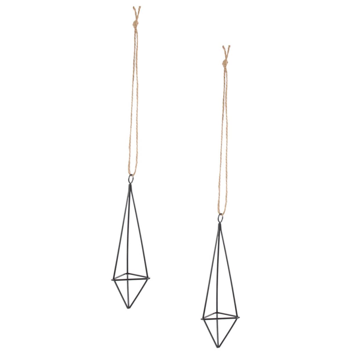 VANZACK 4 Ensembles Jardinière Suspendue Support De Plantes Suspendues Crochet De Jardinière Suspendu Suspension Cintre pour Plantes D'extérieur Tillandsia Stand Le Fer Noir 2 Pièces * 4