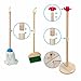 PetGlobal Kids Cleaning Set, 8 Pack Wooden Housework Cleaning Includes Broom Mop Duster Dustpan Brushes Rag and Organizing Stand, Solid Beech Wood , Cleaning Toys Gift for Toddlers Girls Boys Age 3-8