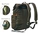 HuaChen Vintage Canvas Travel Backpack with Leather Trim, Laptop Padded Sleeve, Hidden Back Security Pocket, Fits 15-Inch, M32 Army Green Large