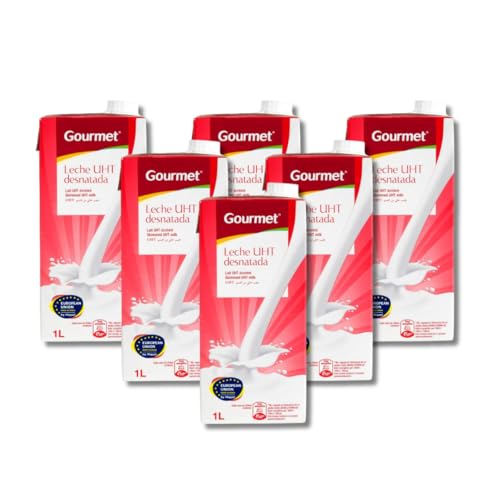 Marca Blanca - Gourmet Leche UHT Desnatada Paquete de 6 x 1000 ml Total 6000 ml