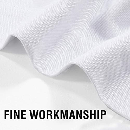 H.VERSAILTEX Cortinas de linho 100% blackout brancas brilhantes 100 polegadas de comprimento para o