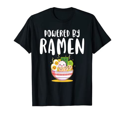 Camiseta Foodie Powered by Ramen Funny Anime Japanese Noodles Camiseta