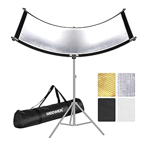 Neewer U-Type Light Diffuser Reflector for Studio and Photography Situation with Carrying Case, Arclight Curved Reflector 167 x 61 cm in Black/White/Gold/Silver (Light Stand Not Included)