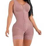 Necalisi shapewear damen mit 3 Reihen Haken Mieder Body stark Tiefviolett Hohe Elastizität...