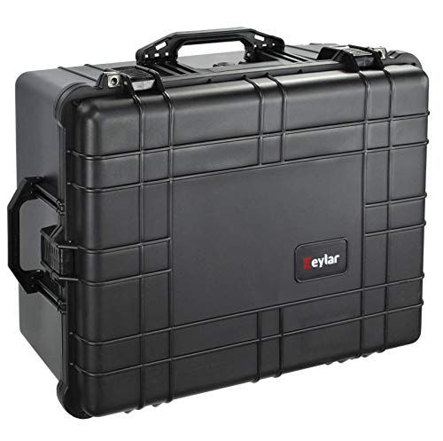 Eylar Xl 23.75" Protective Roller Camera Hard Case Water And Shock Resistant W/Foam (Black) #TOP14