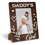 Yxadu Dad Gifts, Rustic Wood Photo Frame Gifts from Daughter, Daddy's Girl Photo Frame, 4x6 inch, Perfect Father's Day, Birthday, Christmas Gift, Farmhouse Home Decor, Display on Tabletop, Desk